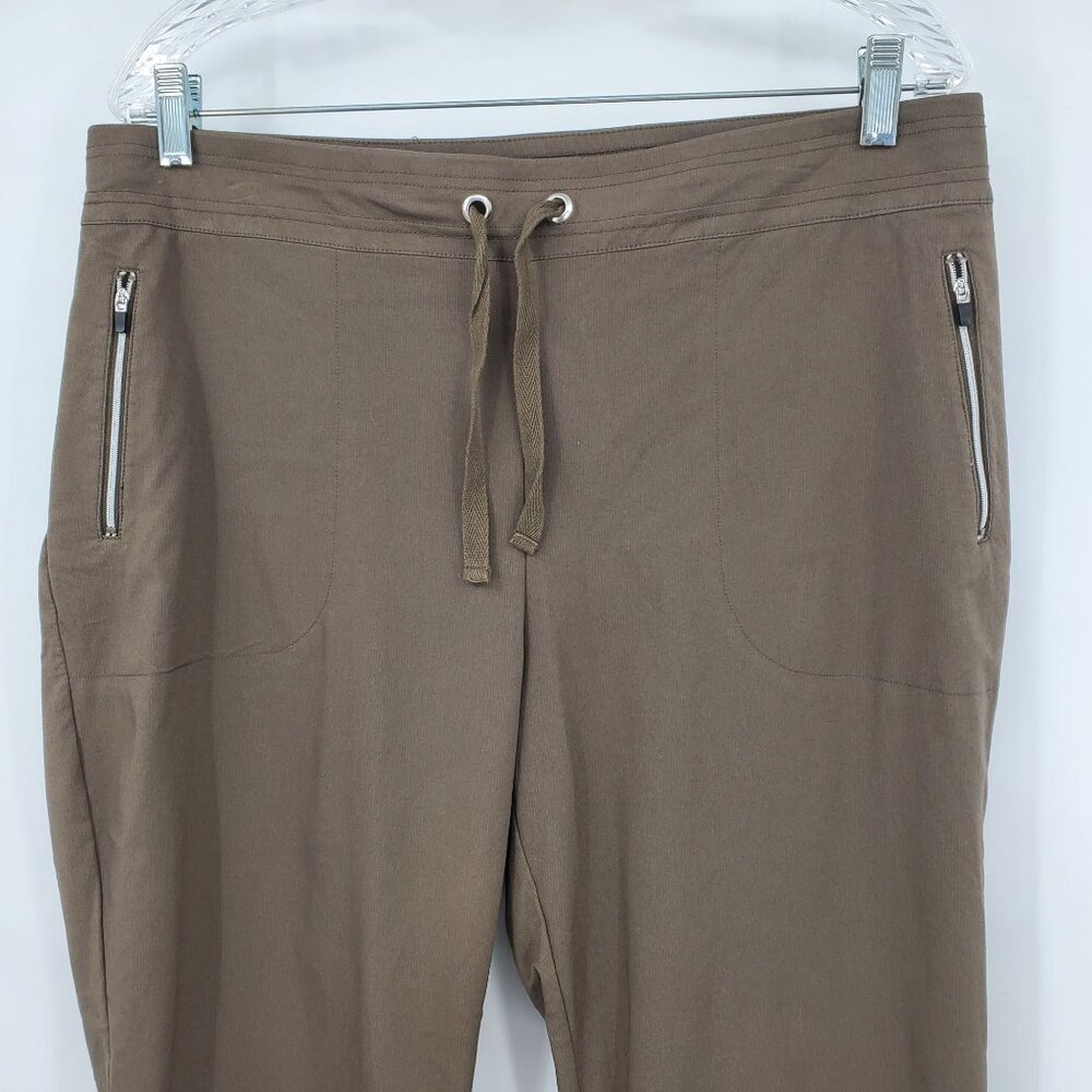 Weekends by Chico's Brown Pull On High Rise Casual Straight Leg Pants 14 - Picture 6 of 8